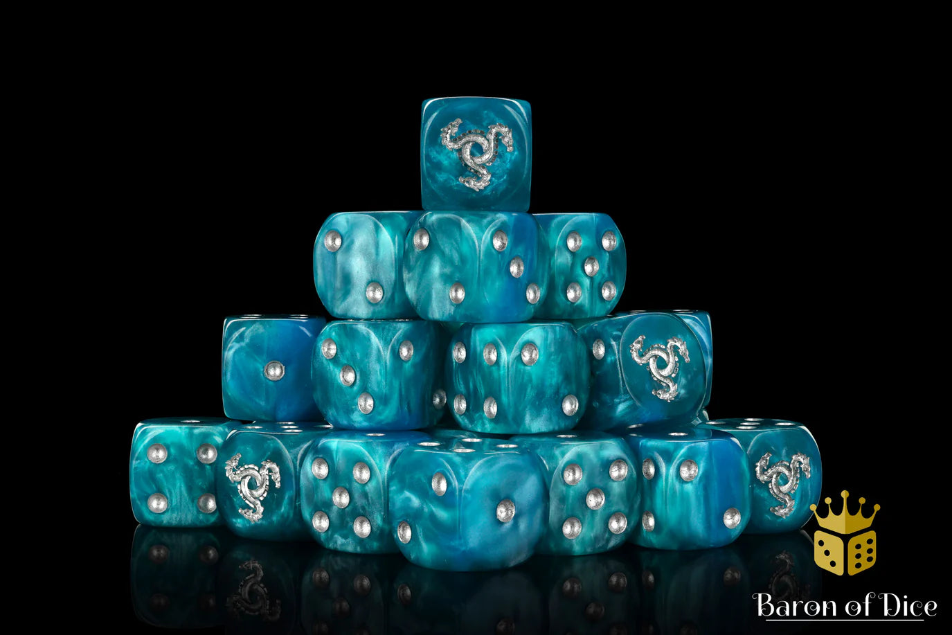 [Pre-Order] Baron of Dice - (ROUND EDGE) Hydra - Serpent Blue [25 CT] - Trinity Hobby