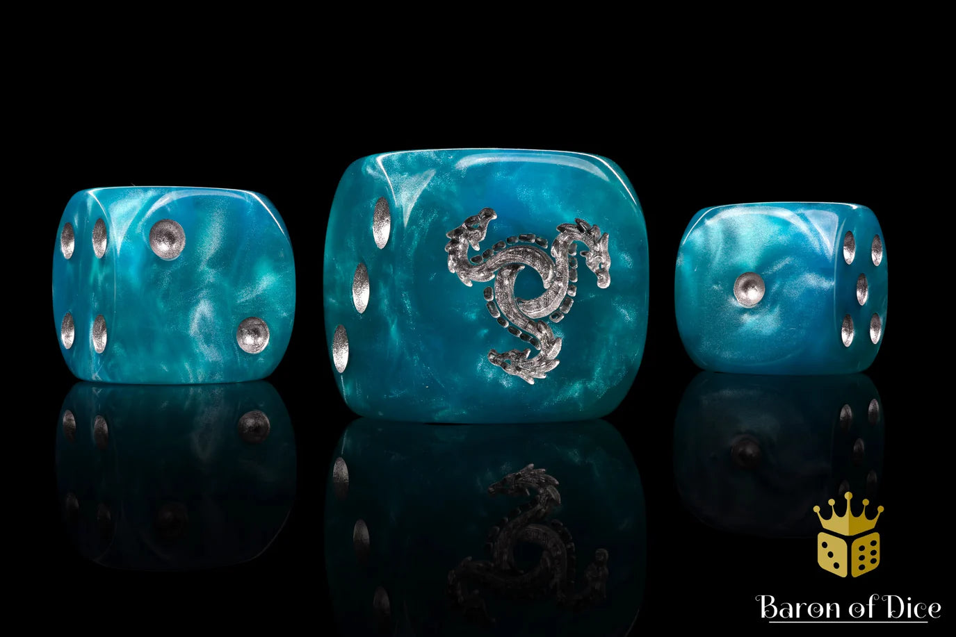 [Pre-Order] Baron of Dice - (ROUND EDGE) Hydra - Serpent Blue [25 CT] - Trinity Hobby