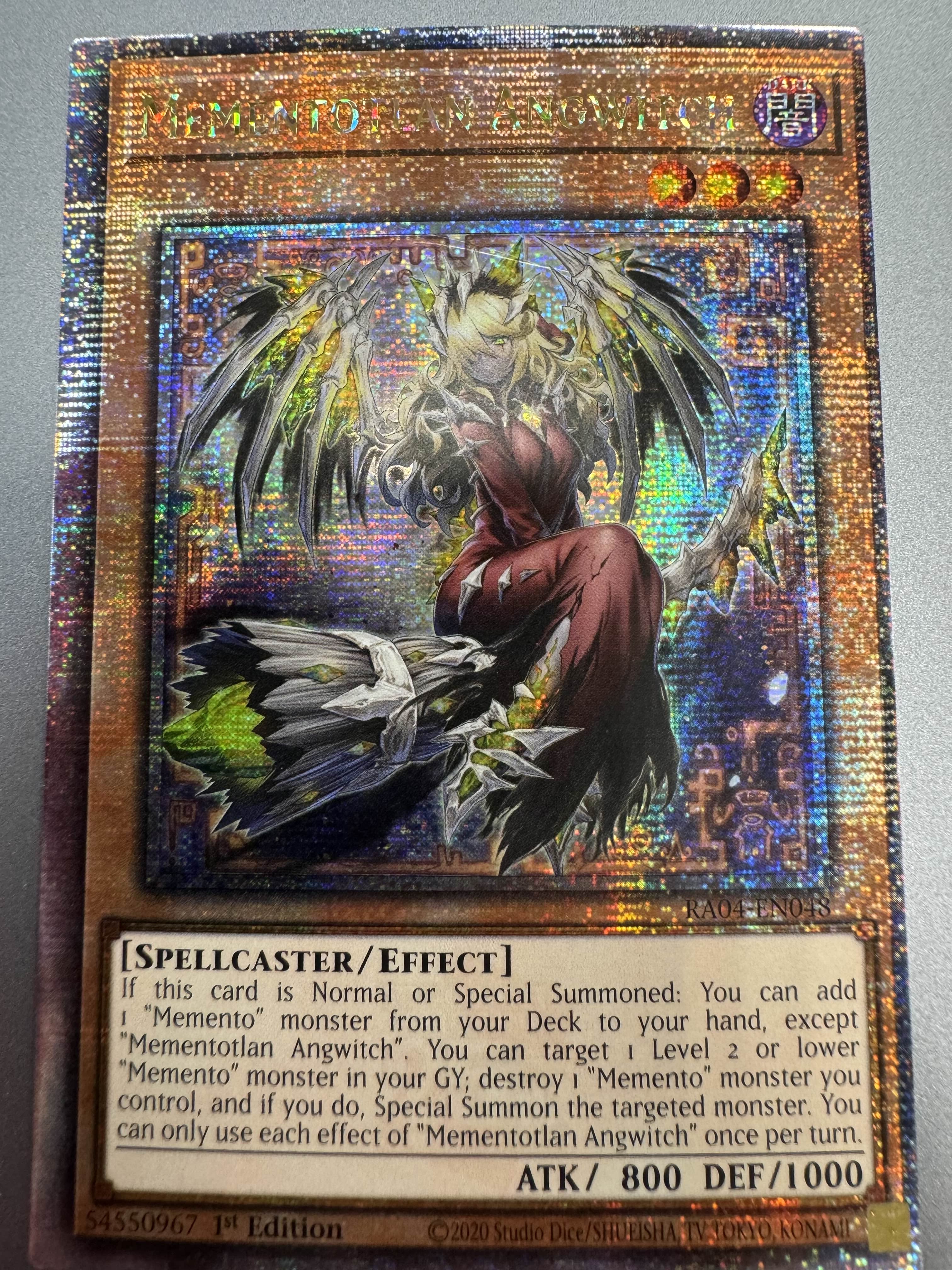 (MISCENTERED) Mementotlan Angwitch (Quarter Century Secret Rare) [RA04-EN048] - Quarter Century Stampede 1st Edition - Quarter Century Secret Rare (Copy)