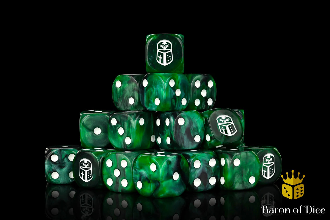 [Pre-Order] Baron of Dice - (ROUND EDGE) Imperial Helm - Green [25 CT] - Trinity Hobby