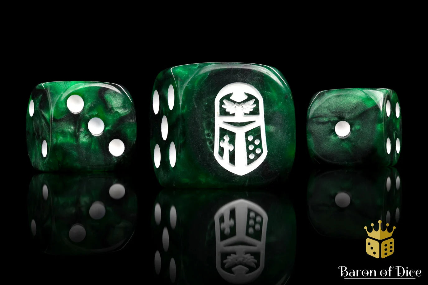 [Pre-Order] Baron of Dice - (ROUND EDGE) Imperial Helm - Green [25 CT] - Trinity Hobby