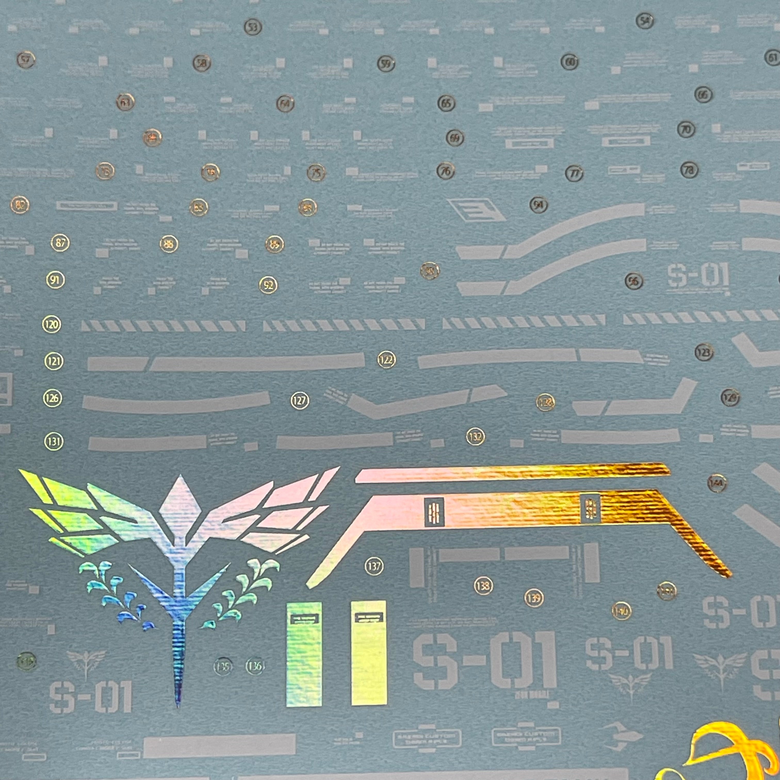 Delpi Decals MG SAZABI WHITE & Gold part HOLO WATER DECAL