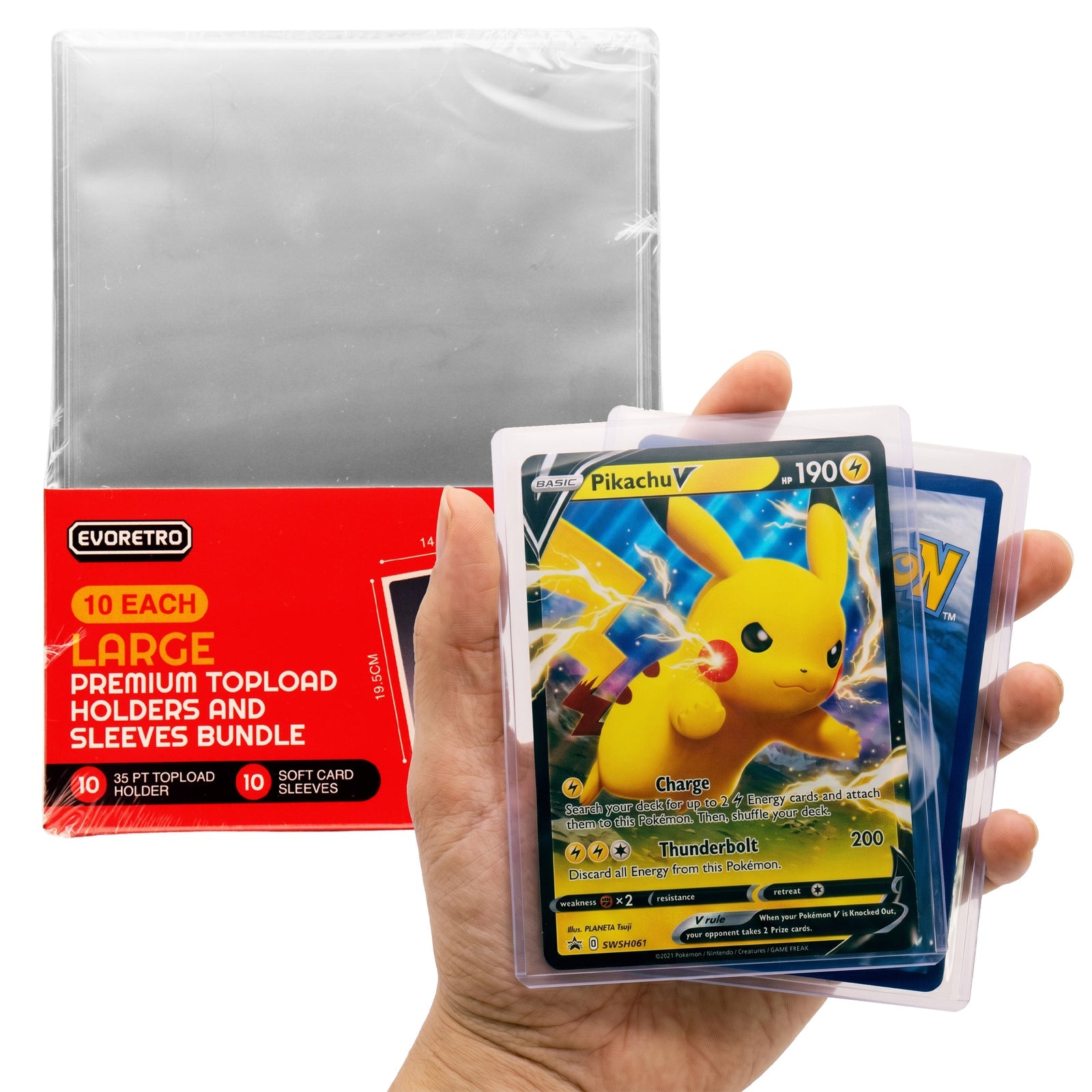 Evoretro Jumbo Toploader & Sleeves Bundle – 35pt (10 Toploaders + 10 Sleeves)