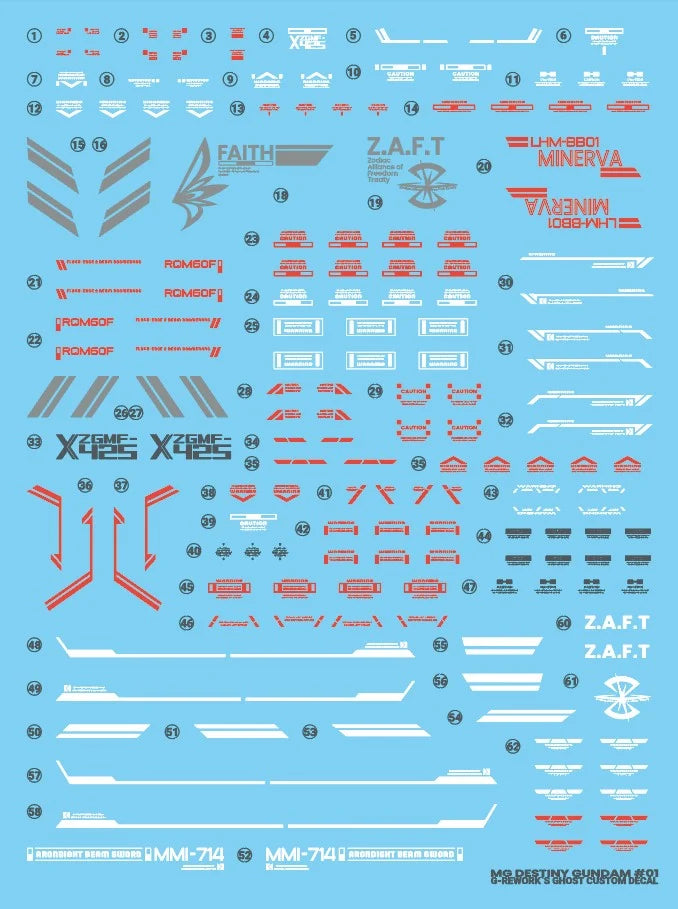 G-rework [MG] Destiny Gundam Water Decal
