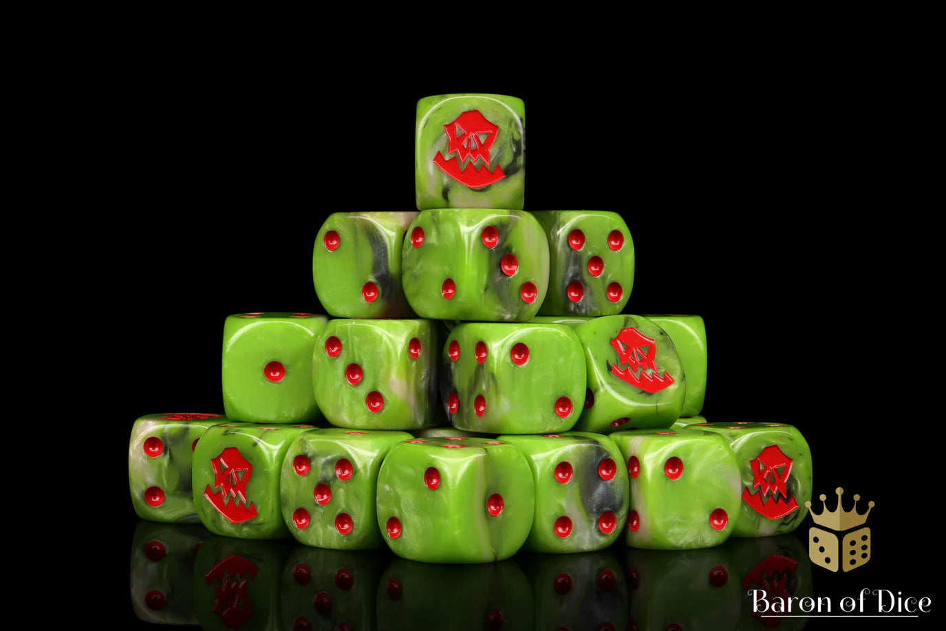 [Pre-Order] Baron of Dice - (ROUND EDGE) Orc - Red [25 CT] - Trinity Hobby
