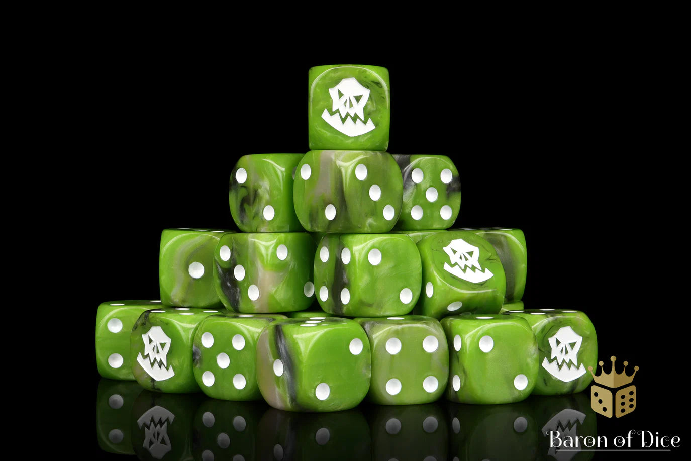 [Pre-Order] Baron of Dice - (ROUND EDGE) Orc - White [25 CT] - Trinity Hobby