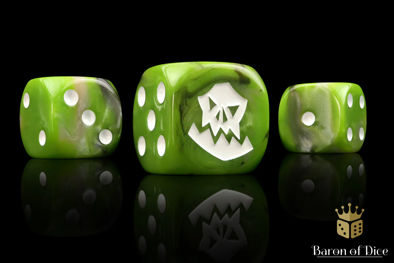 [Pre-Order] Baron of Dice - (ROUND EDGE) Orc - White [25 CT] - Trinity Hobby