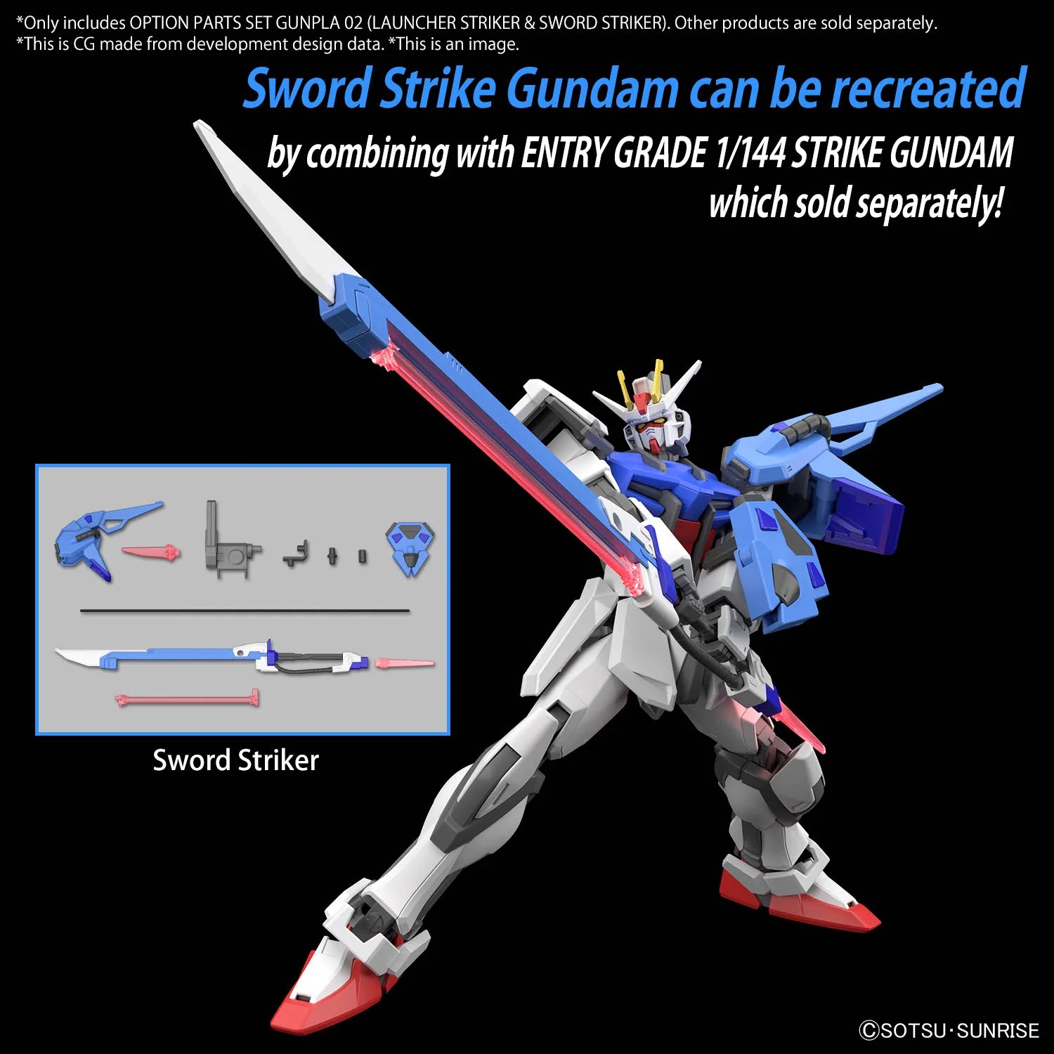 OPTION PARTS SET GUNPLA 02 (LAUNCHER STRIKER & SWORD STRIKER) - Trinity Hobby