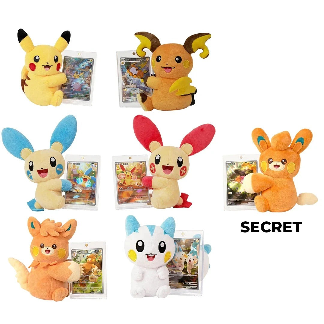 Pikachu Cheek Rub Plush & Card Display Blind Box (CHINESE) - Trinity Hobby