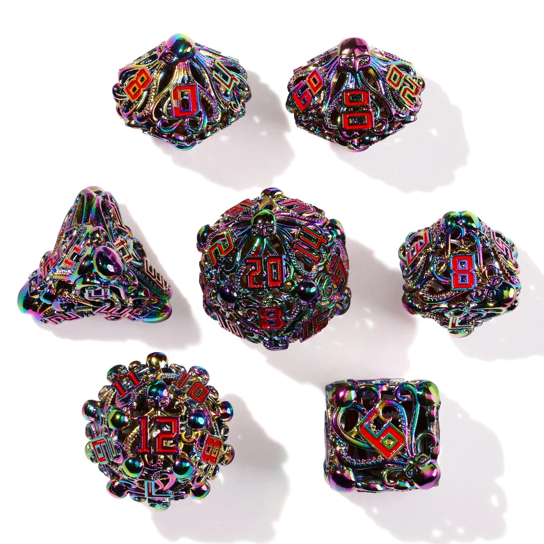 Baron of Dice - Denizens of the Deep Iridescent Metal RPG Dice Set - 7 Pieces