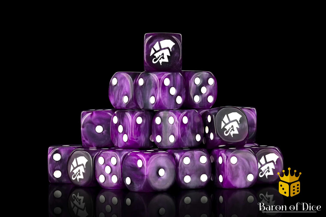 [Pre-Order] Baron of Dice - (ROUND EDGE) Alien - Purple & White [25 CT] - Trinity Hobby