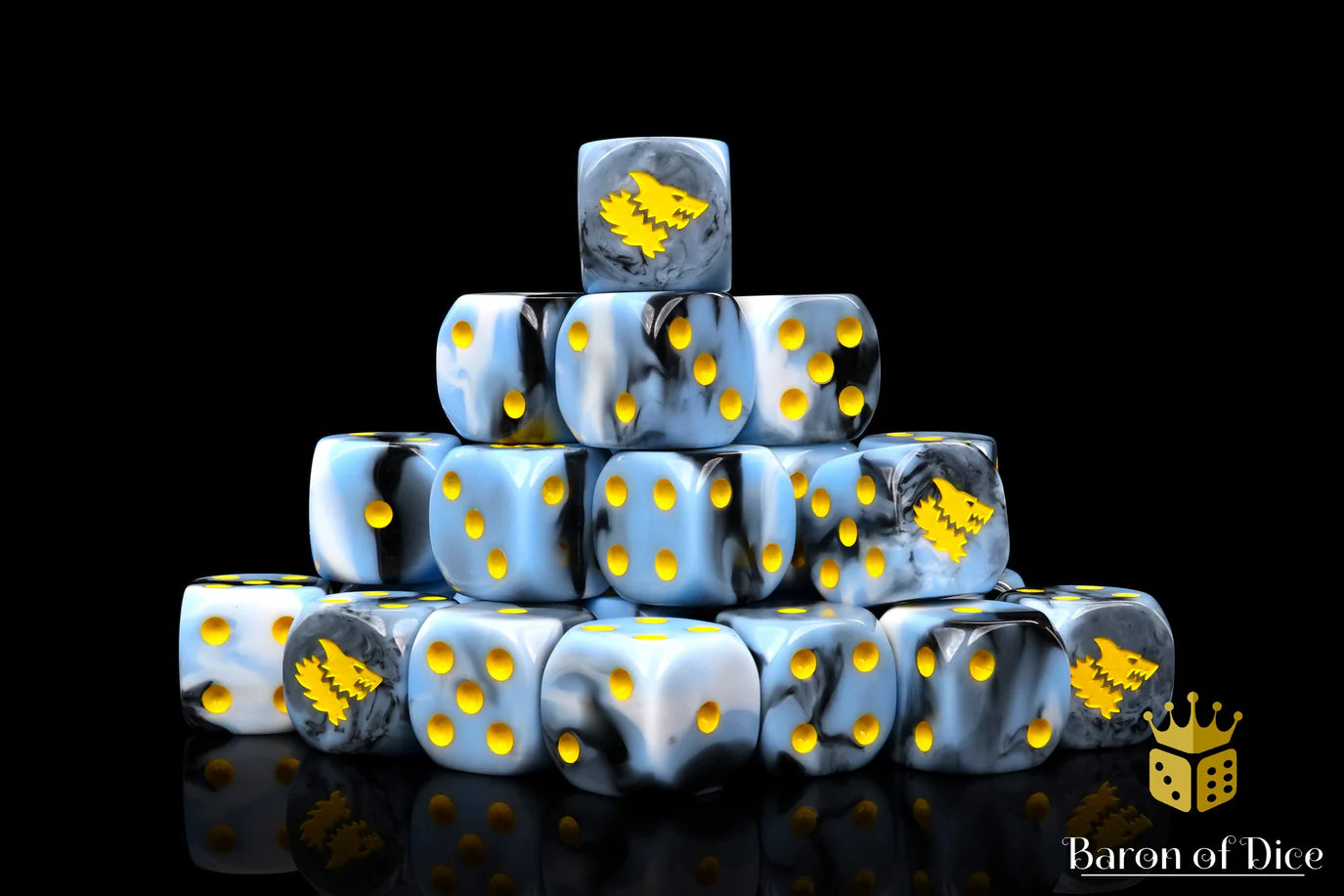 [Pre-Order] Baron of Dice - (ROUND EDGE) Snow Direwolf [25 CT] - Trinity Hobby