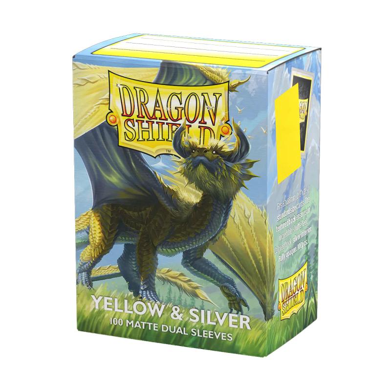 DRAGON SHIELD MATTE DUAL YELLOW & SILVER 100ct