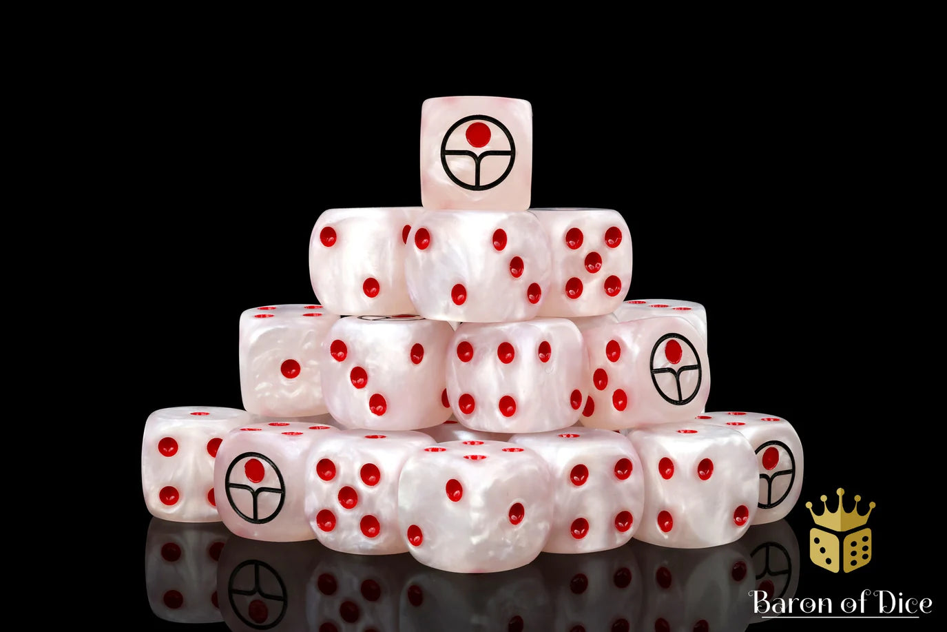 [Pre-Order] Baron of Dice - (ROUND EDGE) Universal Peace - White [25 CT] - Trinity Hobby