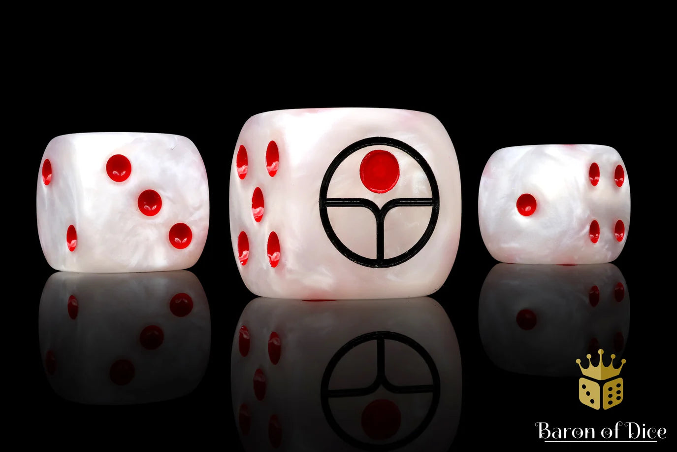[Pre-Order] Baron of Dice - (ROUND EDGE) Universal Peace - White [25 CT] - Trinity Hobby