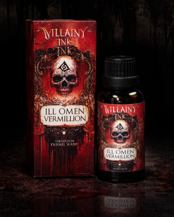 Washes Villainy Ink Enamels Phase II - Ill Omen Vermillion (30ml) - Trinity Hobby