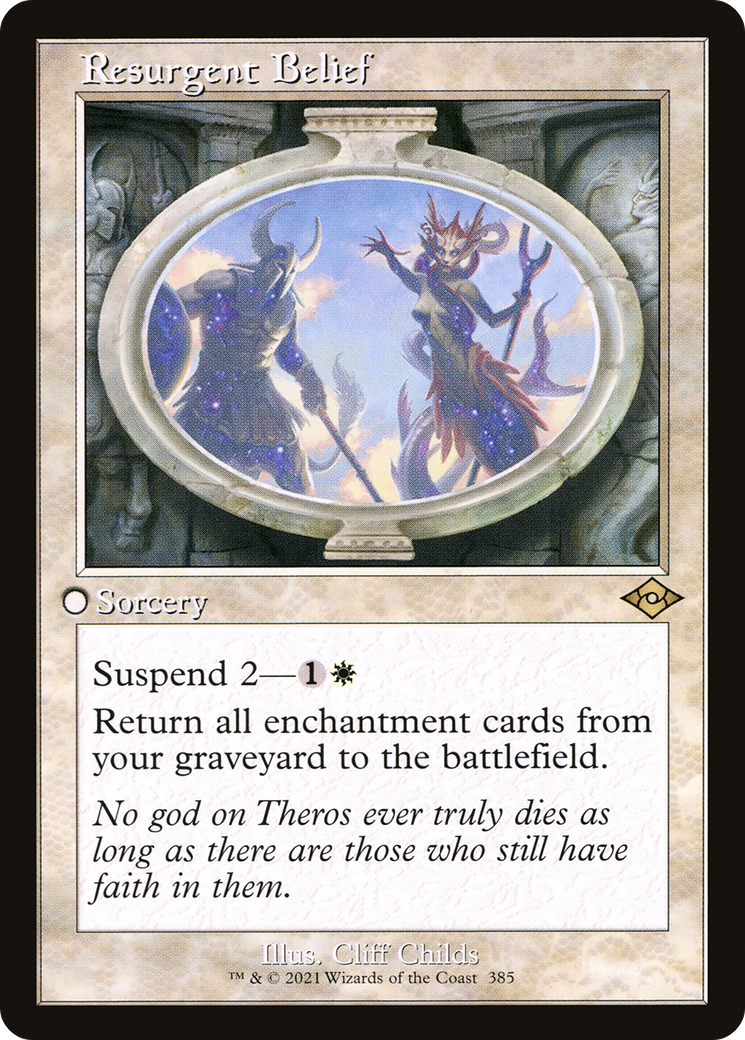 Resurgent Belief [Etched Foil]  (MH2-385) - [Modern Horizons 2] - Trinity Hobby