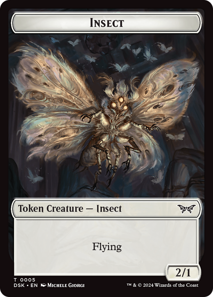 Insect (0005) // Manifest Double-Sided Token [Duskmourn: House of Horror Tokens] - Trinity Hobby