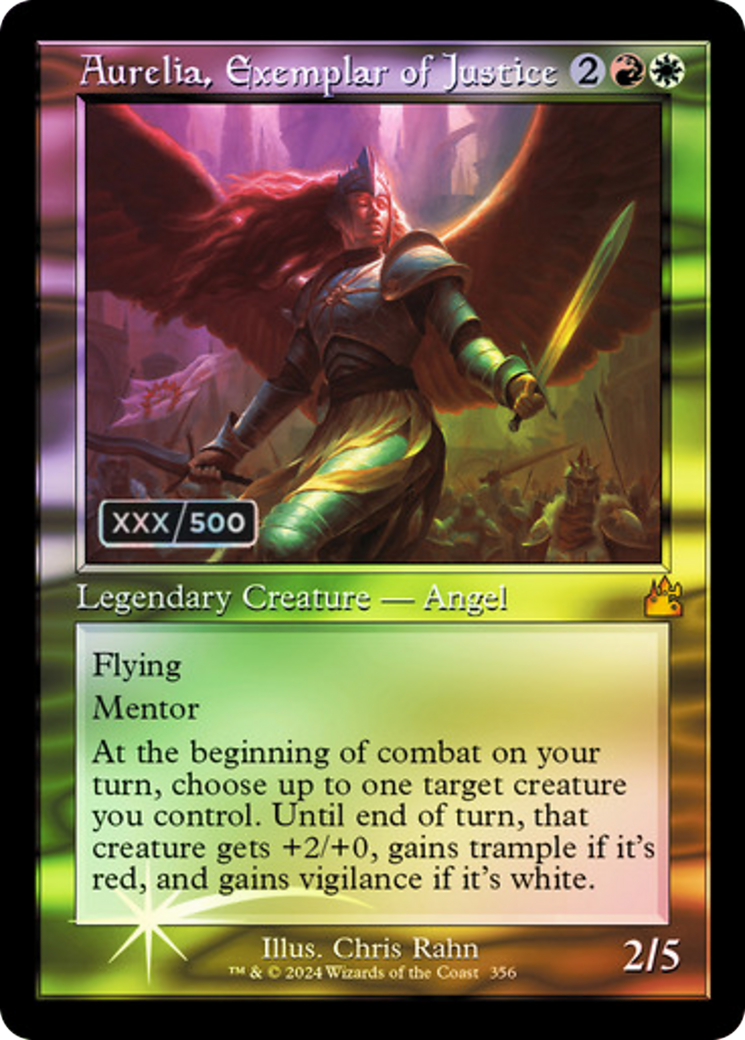 Aurelia, Exemplar of Justice (Retro) (Serialized) [Ravnica Remastered] - Trinity Hobby