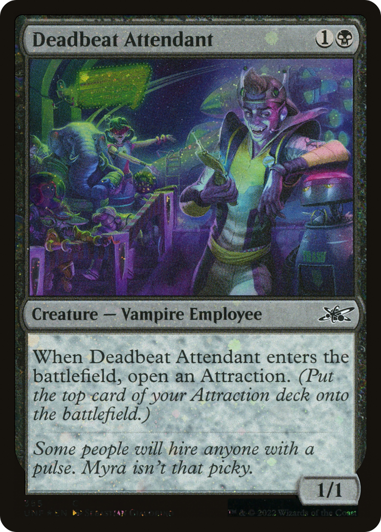 Deadbeat Attendant (Galaxy Foil) [Unfinity] - Trinity Hobby