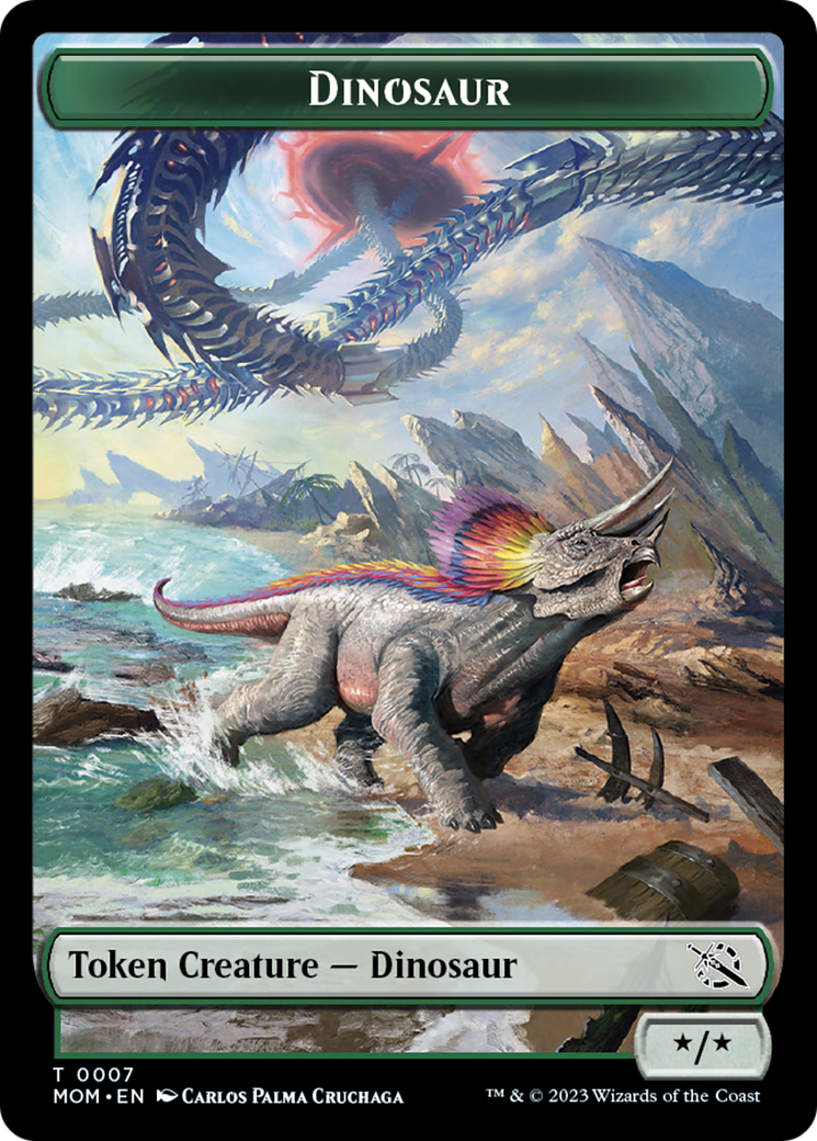 Soldier // Dinosaur Double-Sided Token [March of the Machine Tokens] - Trinity Hobby
