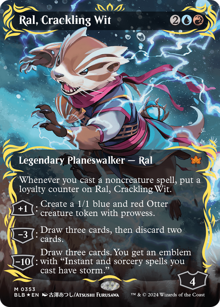 Ral, Crackling Wit (Borderless) (Raised Foil) [Bloomburrow] - Trinity Hobby