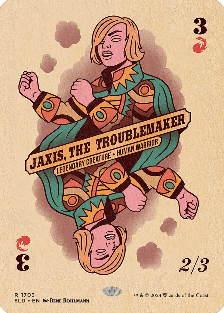 Jaxis, the Troublemaker  [Foil]  (SLD-1703) - [Secret Lair Drop] (Borderless) - Trinity Hobby