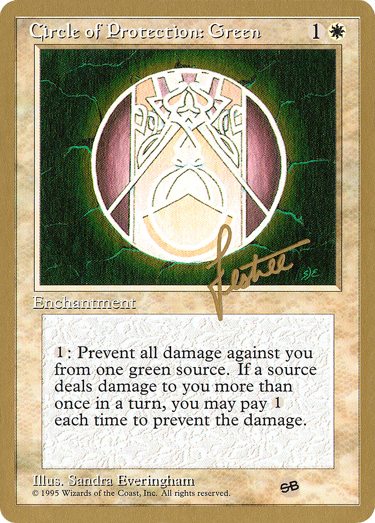 Circle of Protection: Green (Bertrand Lestree) (SB) (4ED) [Pro Tour Collector Set] - Trinity Hobby