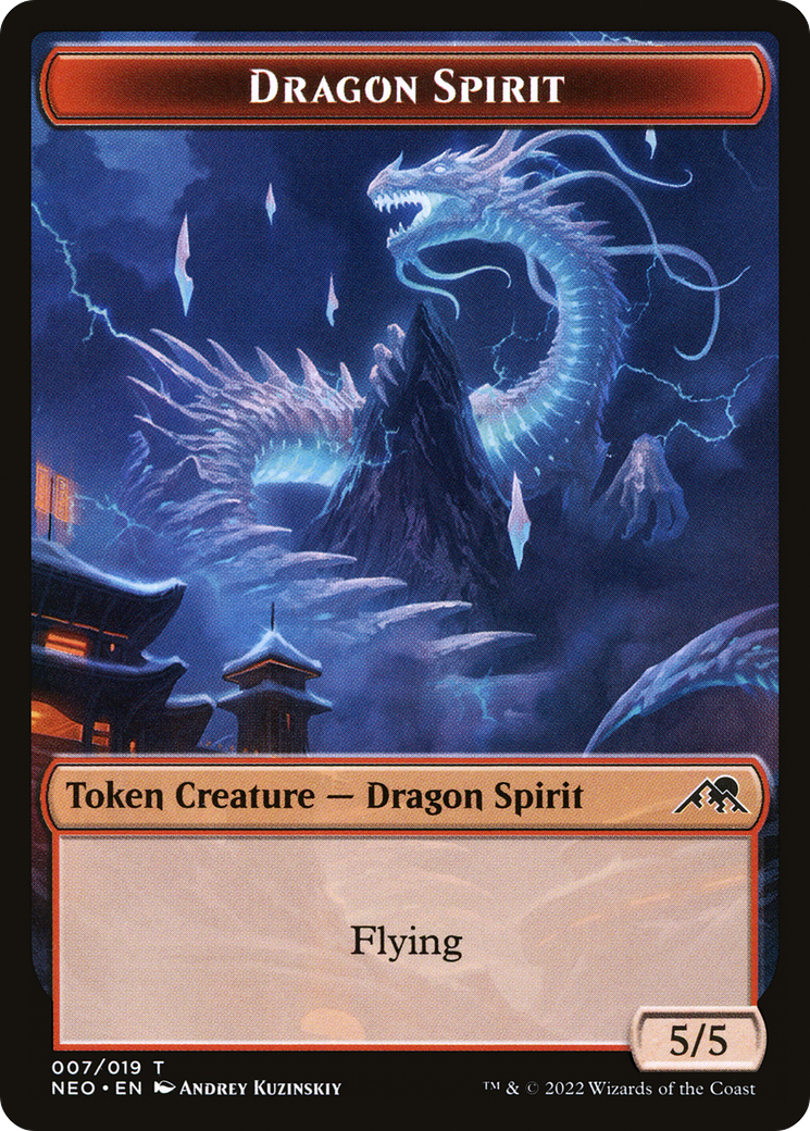 Dragon Spirit  [Foil]  (NEO-007) - [Kamigawa: Neon Dynasty Tokens] - Trinity Hobby