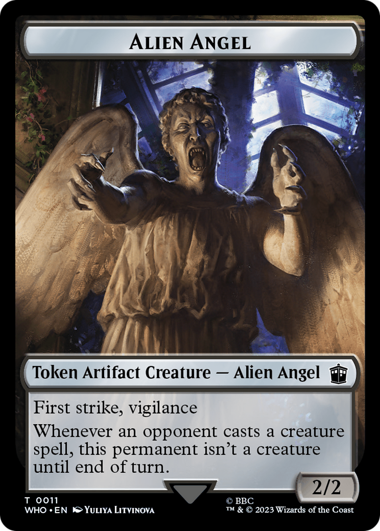 Alien Angel // Alien Warrior Double-Sided Token [Doctor Who Tokens] - Trinity Hobby