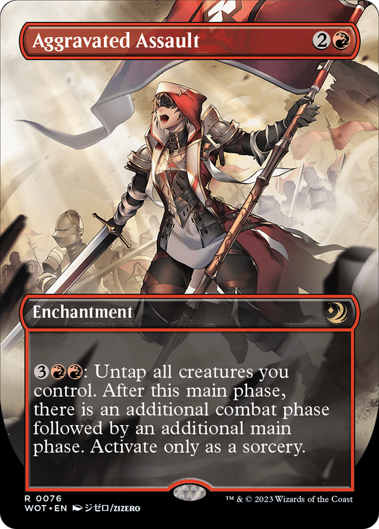 Aggravated Assault (Anime Borderless) [Wilds of Eldraine: Enchanting Tales] - Trinity Hobby