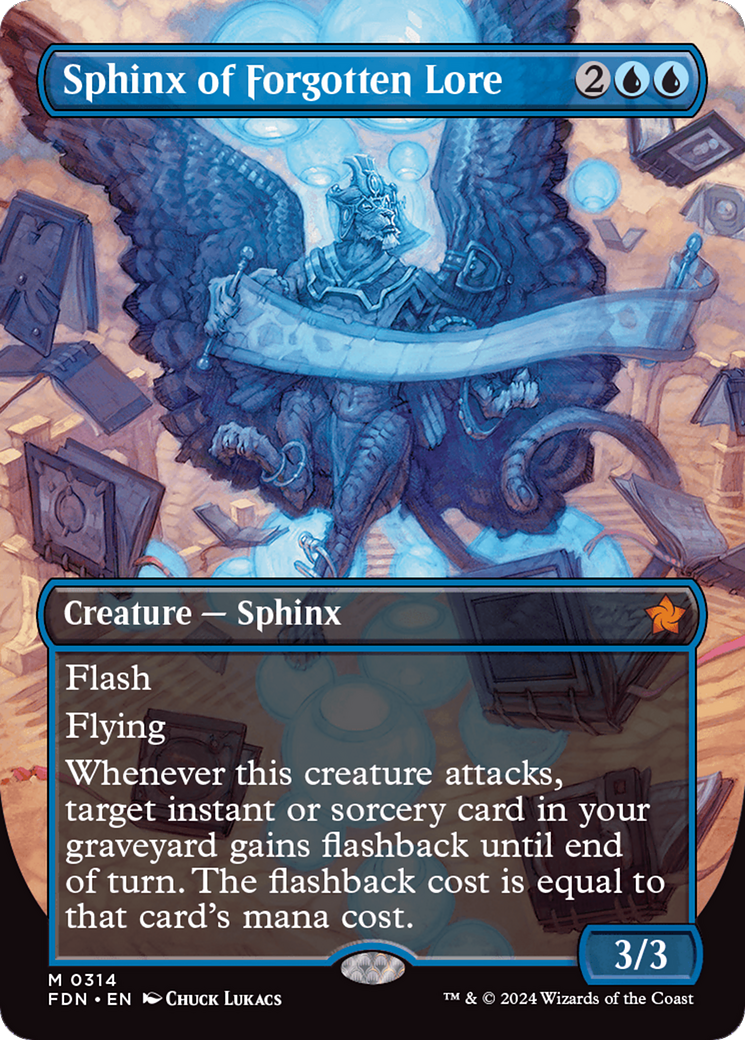 Sphinx of Forgotten Lore (Borderless) [Foundations] - Trinity Hobby