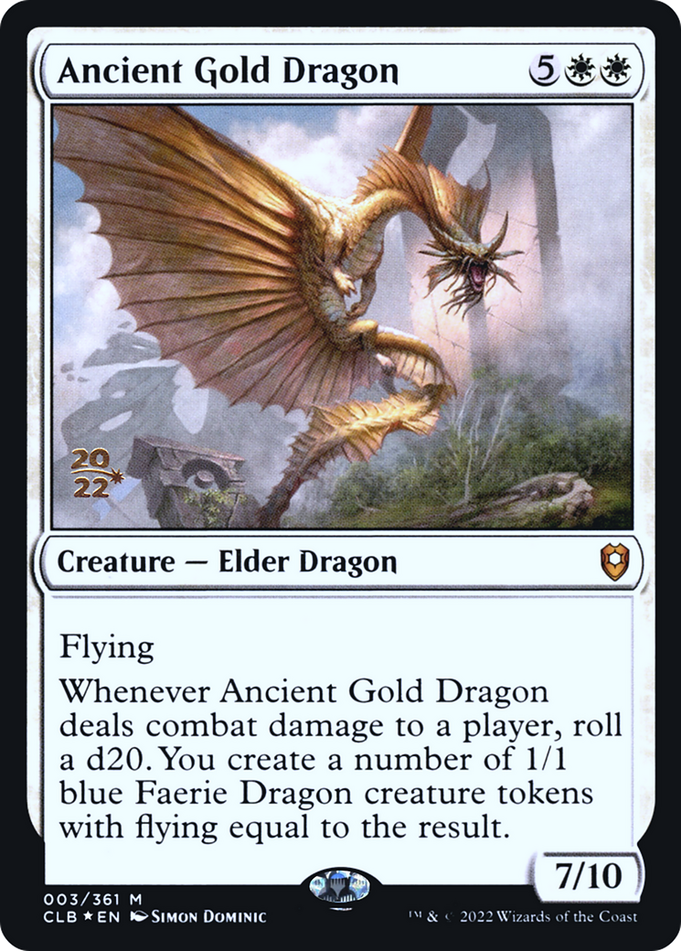 Ancient Gold Dragon [Commander Legends: Battle for Baldur's Gate Prerelease Promos] - Trinity Hobby