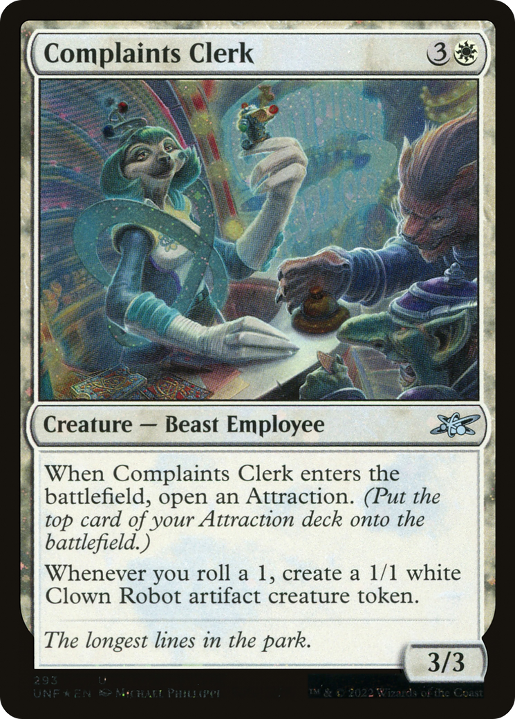 Complaints Clerk (Galaxy Foil) [Unfinity] - Trinity Hobby
