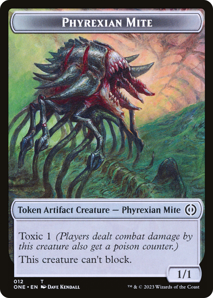 Phyrexian Mite (012) // The Hollow Sentinel Double-Sided Token [Phyrexia: All Will Be One Tokens] - Trinity Hobby