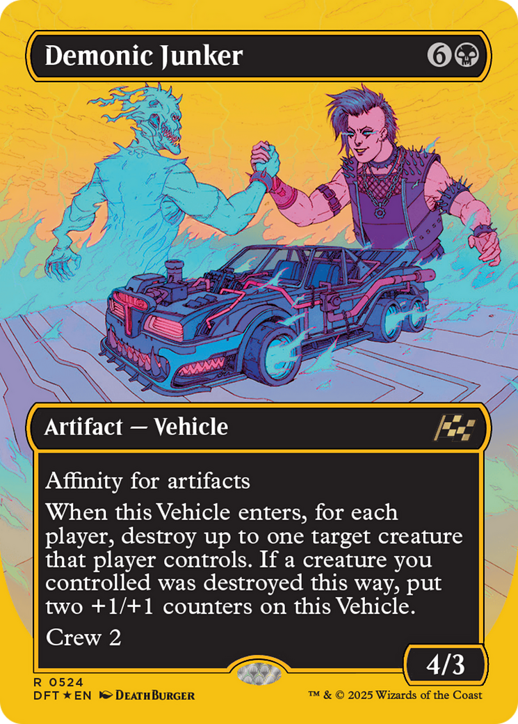Demonic Junker (Borderless) (First-Place Foil) [Aetherdrift] - Trinity Hobby