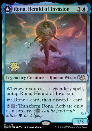 Rona, Herald of Invasion // Rona, Tolarian Obliterator [March of the Machine Prerelease Promos] - Trinity Hobby