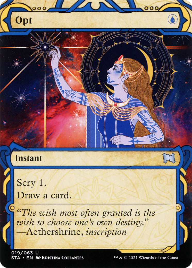 Opt [Etched Foil]  (STA-019) - [Strixhaven Mystical Archive]: (Showcase) (Borderless) - Trinity Hobby