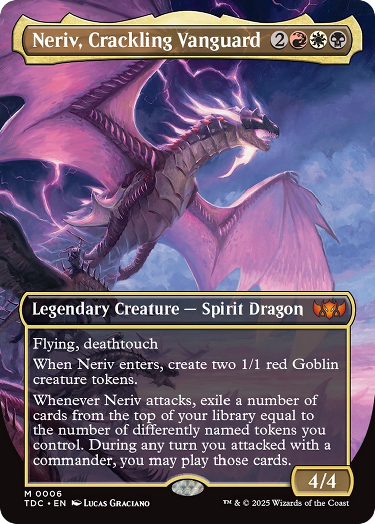 Neriv, Crackling Vanguard (TDC-006) - [Commander: Tarkir: Dragonstorm] (Borderless) Foil - Trinity Hobby