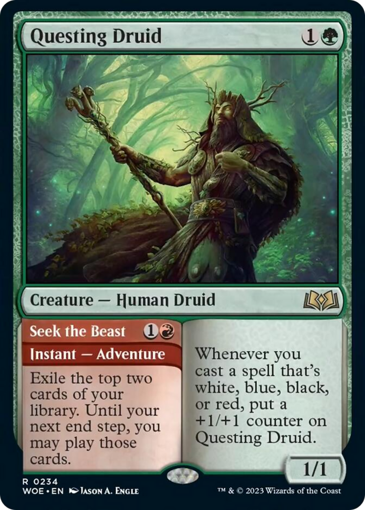 Questing Druid // Seek the Beast [Wilds of Eldraine] - Trinity Hobby