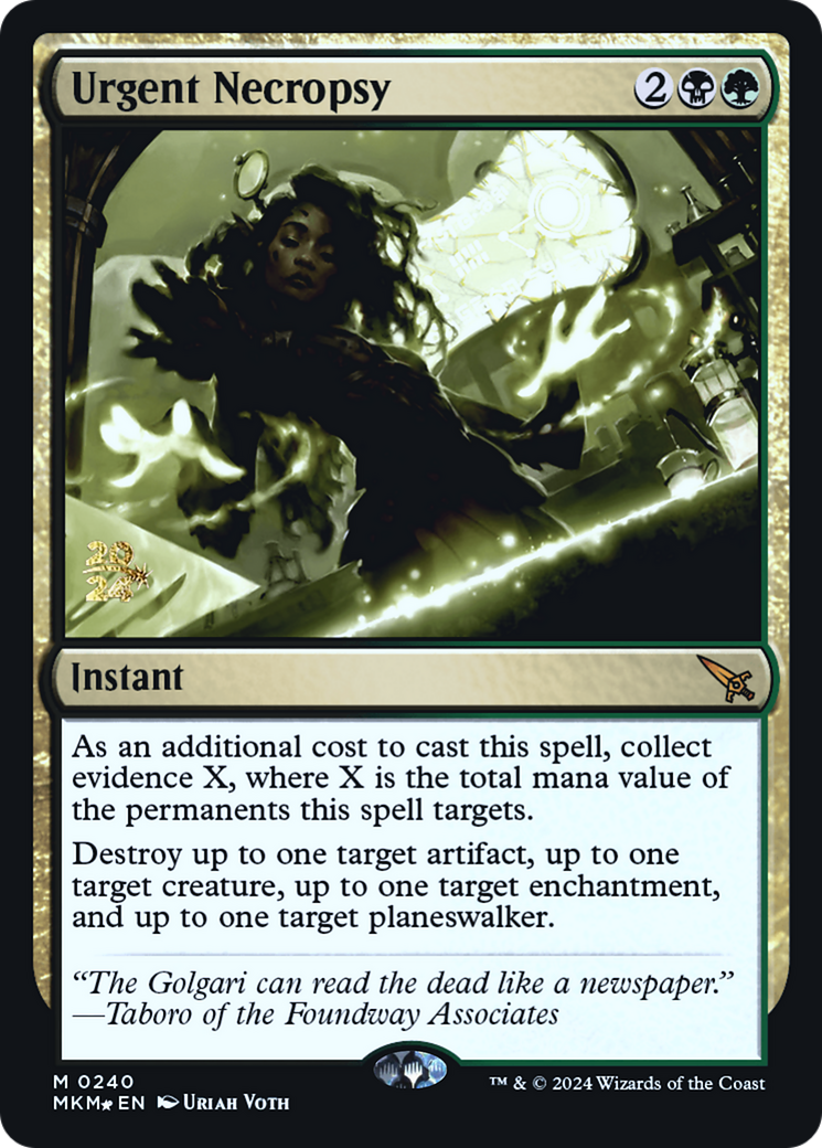 Urgent Necropsy [Murders at Karlov Manor Prerelease Promos] - Trinity Hobby