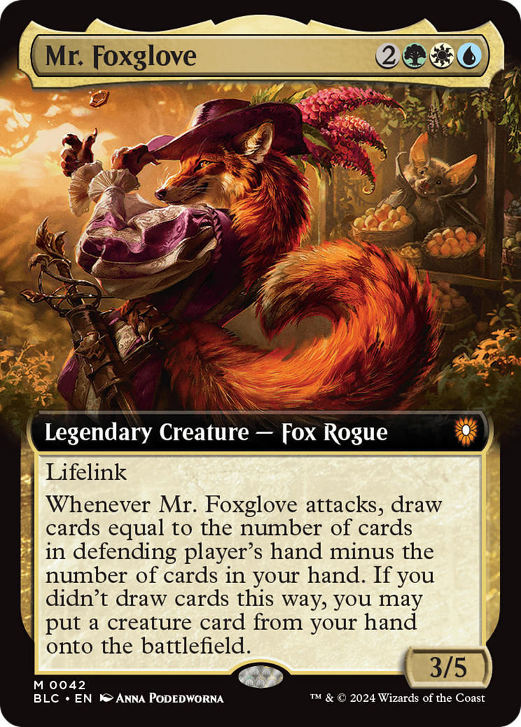 Mr. Foxglove (Extended Art) [Bloomburrow Commander] - Trinity Hobby