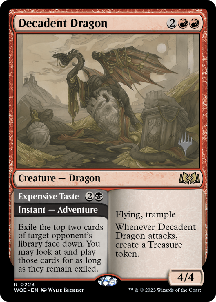 Decadent Dragon // Expensive Taste (Promo Pack) [Wilds of Eldraine Promos] - Trinity Hobby