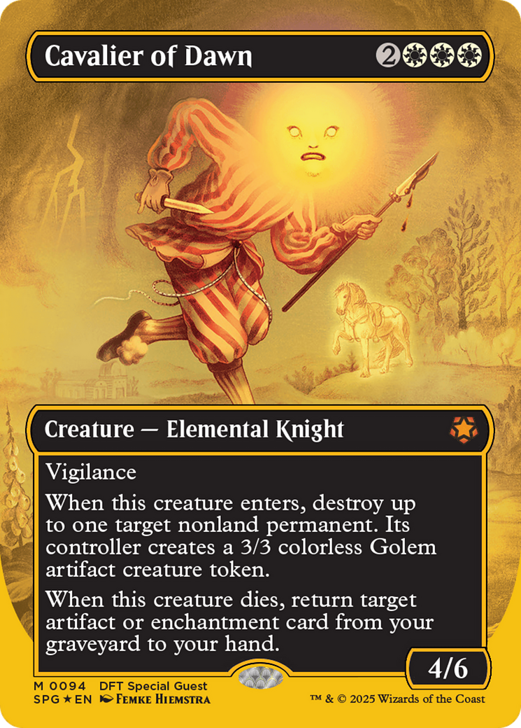 Cavalier of Dawn (Borderless) (First-Place Foil) [Aetherdrift Special Guests] - Trinity Hobby