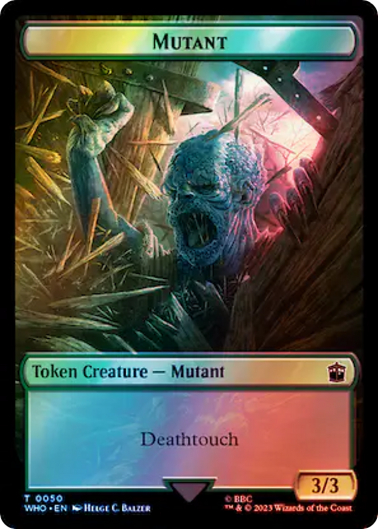 Soldier // Mutant Double-Sided Token (Surge Foil) [Doctor Who Tokens] - Trinity Hobby