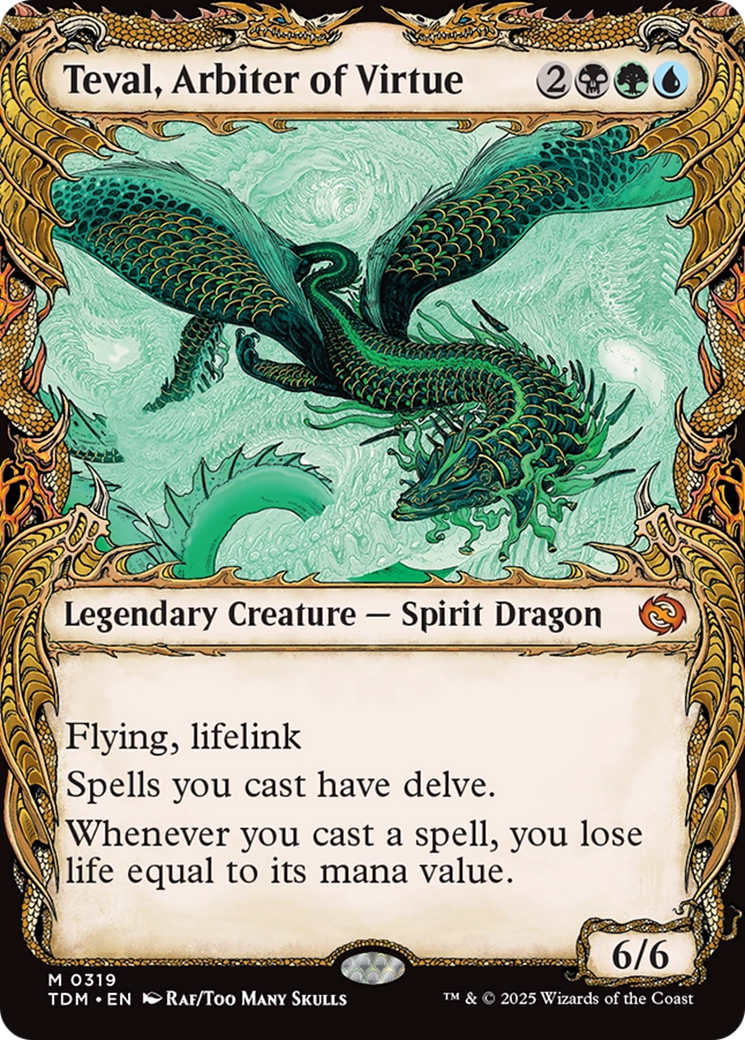 Teval, Arbiter of Virtue  (TDM-319) - [Tarkir: Dragonstorm]: (Showcase) - Trinity Hobby