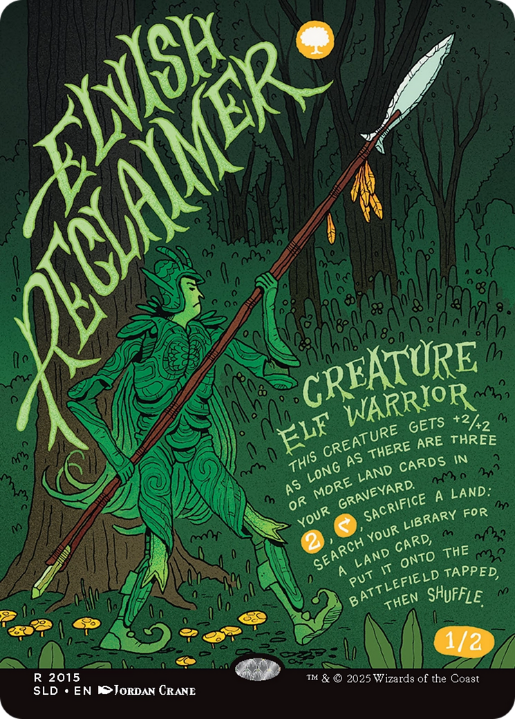 Elvish Reclaimer  [Foil]  (SLD-2015) - [Secret Lair Drop] (Borderless) - Trinity Hobby