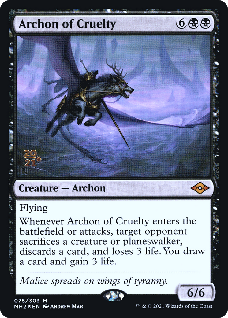 Archon of Cruelty [Modern Horizons 2 Prerelease Promos] - Trinity Hobby