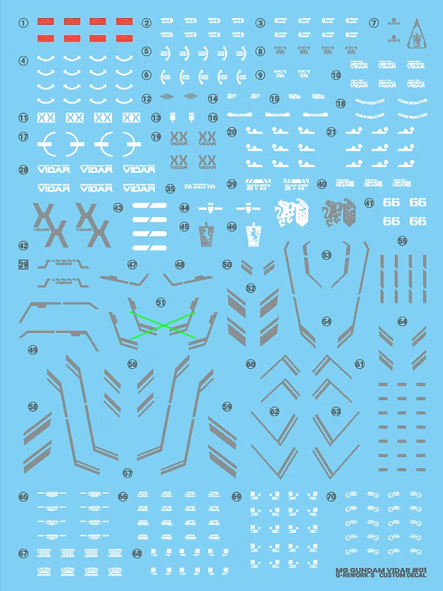 GREWORK [MG] GUNDAM VIDAR Water Decal - Trinity Hobby