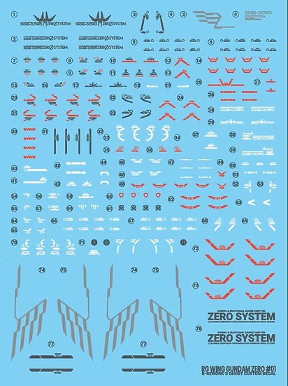 GREWORK [RG] Wing Gundam Zero Water Decal - Trinity Hobby
